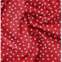 Soimoi Cotton Satin Spandex Red Fabric by The Yard - 54 Inch Wide - Florals Print Fabric - Elegant & Beautiful Patterns for Fashion and Home Decor Printed Fabric