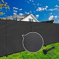 KANAGAWA 6ft x 50ft Privacy Screen Fence, 90% Blockage Heavy Duty 175 GSM Fencing Mesh Net Cover for Outdoor Wall Garden Yard Backyard 40 Cable Zip Ties Included Grey