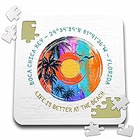 3dRose Boca Chica Key, Florida. Life is Better at The Beach Gift - Puzzles (pzl-362005-2)