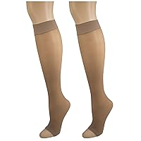 Truform Sheer Compression Stockings, 8-15 mmHg, Women's Knee High Length, 20 Denier