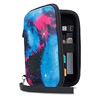 USA Gear Vape Case - Vape Pen Case with eCigarette and Pod Travel Storage - Water Resistant, Wrist Strap, Compact Design, Hard Shell Exterior - Compatible with Vape Pens and More - Galaxy (Case Only)