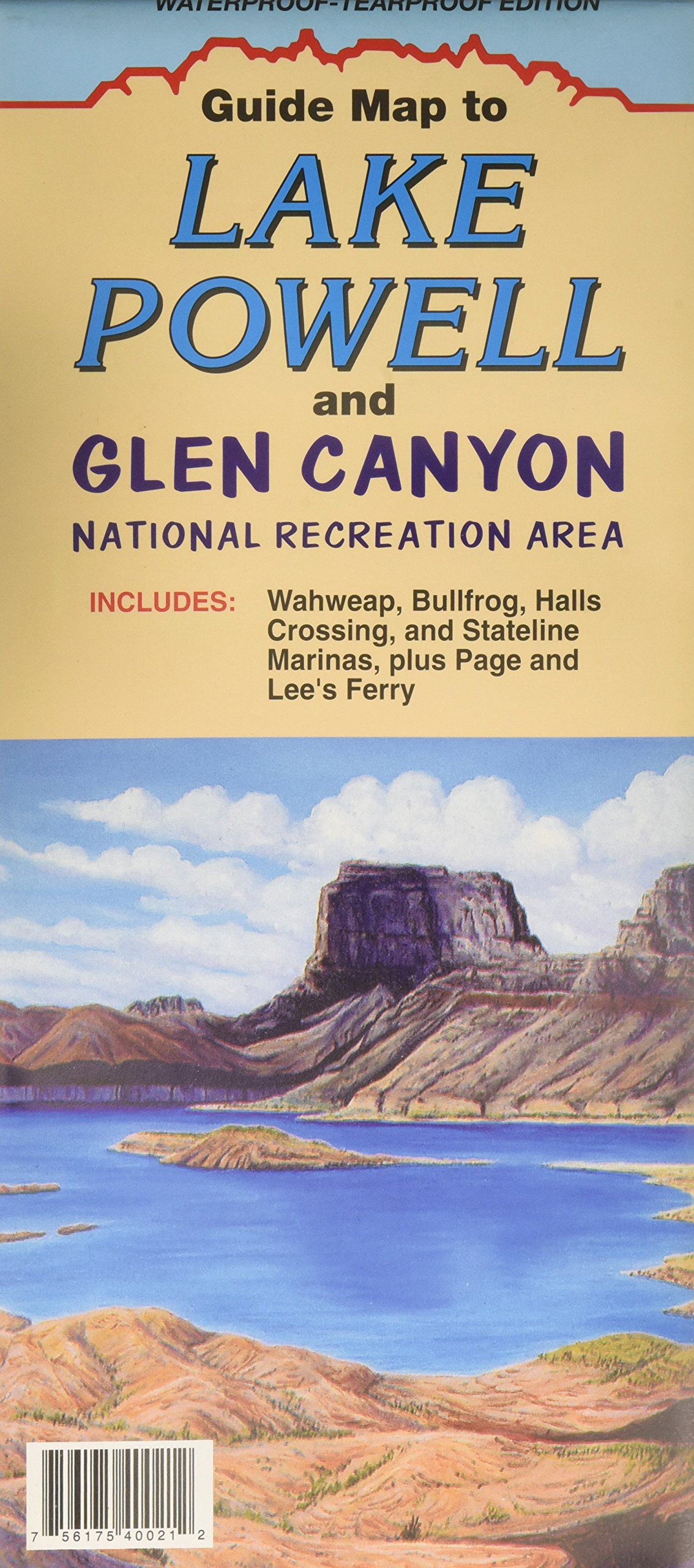 Guide Map to Lake Powell and Glen Canyon : Waterproof-Tearproof edition