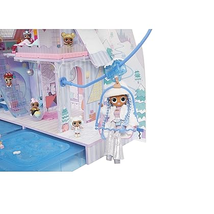 LOL Surprise OMG Winter Chill Cabin Wooden Doll House Playset with 95+ Surprises - Exclusive Colorful Dollhouse with Hot Tub, Real Ice Skating Rink, and Ski Lift - Great Gift for Girls Age 5-11 Years