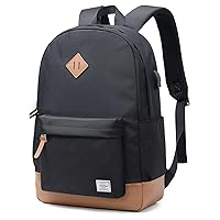 abshoo Classical Basic Womens Travel Backpack For College Men Water Resistant Laptop School Bookbag (USB Black)