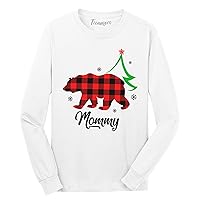 Personalized Christmas Shirt Family Matching Red Plaid Bear Xmas Long Sleeve T-Shirt