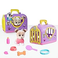 Just Play Puppy Dog Pals Groom and Go Pet Carrier and Accessories, Keia, 9-pieces, Soft Plushie, Kids Toys for Ages 3 Up