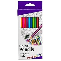 Pentel Arts Colored Pencils, Assorted Colors, Set of 12