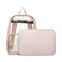 Steve Madden Clear Backpack with Tech Pouch, Nude