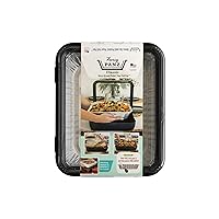 Fancy Panz Classic, Dress Up & Protect Your Pan, Made in USA, Fits Half Size Foil Pans & Serving Spoon Included. Hot or Cold Food. Stackable for easy travel. (Charcoal), (FPD03)