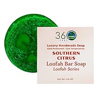 Southern Citrus Loofah Bar Soap - Luxury Handmade Soap, Vegan & Cruelty-Free - Cleanse, Exfoliate & Nourish - Pamper Yourself or Gift to Loved Ones!