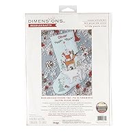 Dimensions Woodland Stack Counted Cross Stitch Christmas Stocking Kit, 16