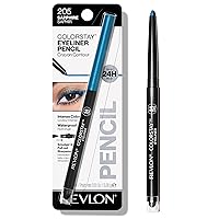 Revlon Pencil Eyeliner, ColorStay Eye Makeup with Built-in Sharpener, Waterproof, Smudge-proof, Longwearing with Ultra-Fine Tip, 205 Sapphire, 0.01 oz