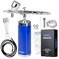 Master Airbrush Powerful Cordless Handheld Multipurpose Airbrushing System Kit - 20 to 36 PSI, Rechargeable Professional Artist Set, How to Guide - Acrylic Paint, Makeup, Cake, Hobbies Crafts, Model