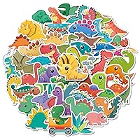 Dinosaurs Stickers Pack, 50PCs, Cartoon Vinyl Waterproof Decals for Water Bottle, Laptop, PC, Case, Car, Notebook, Skateboard, Journal, Aesthetic Stickers as for Kids Adults