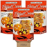 Snack Factory Pretzel Crisps Buffalo Wing Bundle Pack - 3 Packs, Each 7.2 Ounces - Bold & Spicy - Work or School Lunch, Snacks - Eat Them Plain, Dipped, with Toppings - In Cornershop Confections Box