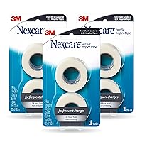 Nexcare Gentle Paper Tape, Medical Paper Tape, Secures Dressings and Lifts Away Gently - 1 In x 10 Yds, 6 Rolls of Tape