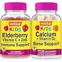 Elderberry + Vitamin C + Zinc Kids + Calcium + Vitamin D3 Kids, Gummies Bundle - Great Tasting, Vitamin Supplement, Gluten Free, GMO Free, Chewable Gummy
