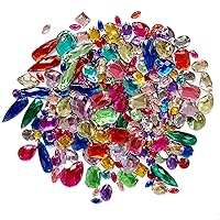 200 Pcs Rhinestone Sew On Jewels 2 Holes Sewing Line Stones Acrylic for Garment Shoes Bag DIY Craft (Mixed Color)