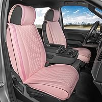 CrystalClear™ Pink Car Seat Covers for Front Seats - Luxurious Pink Vegan Leather Seat Covers for Cars with Pink Bling Crystals, Premium Automotive Seat Covers Bling Car Seat Covers for SUV Car Auto