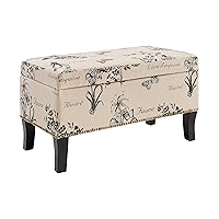 Linon Stephanie Ottoman, Botanical Linen