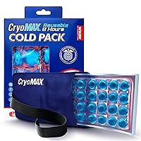Cryo-Max Cold Pack, 8 Hour Reusable Cold Therapy Ice Pack for Elbows, Knees, Neck + More, Medium, 6