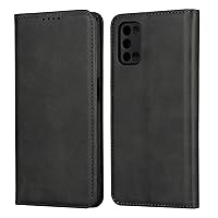 Protective Phone Cover Case Leather Wallet Case for OPPO A52, Premium Vegan Leather Case [Shockproof TPU Inner Shell] Slim Shockproof Protective Phone Case Compatible with OPPO A52 ( Color : Black )