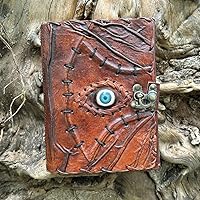  ALCRAFT Blank Spell Book of Shadows Journal with Lock Clasp  Antique Handmade Deckle Edge Vintage Paper Leather Bound Journal for Women  and Men
