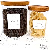 134 Kitchen Pantry Labels for Containers. Minimalist Preprinted Farmhouse Style. White Sticker Black Text. Waterproof Stickers. Organization Label for Jars Canisters & Storage Bins