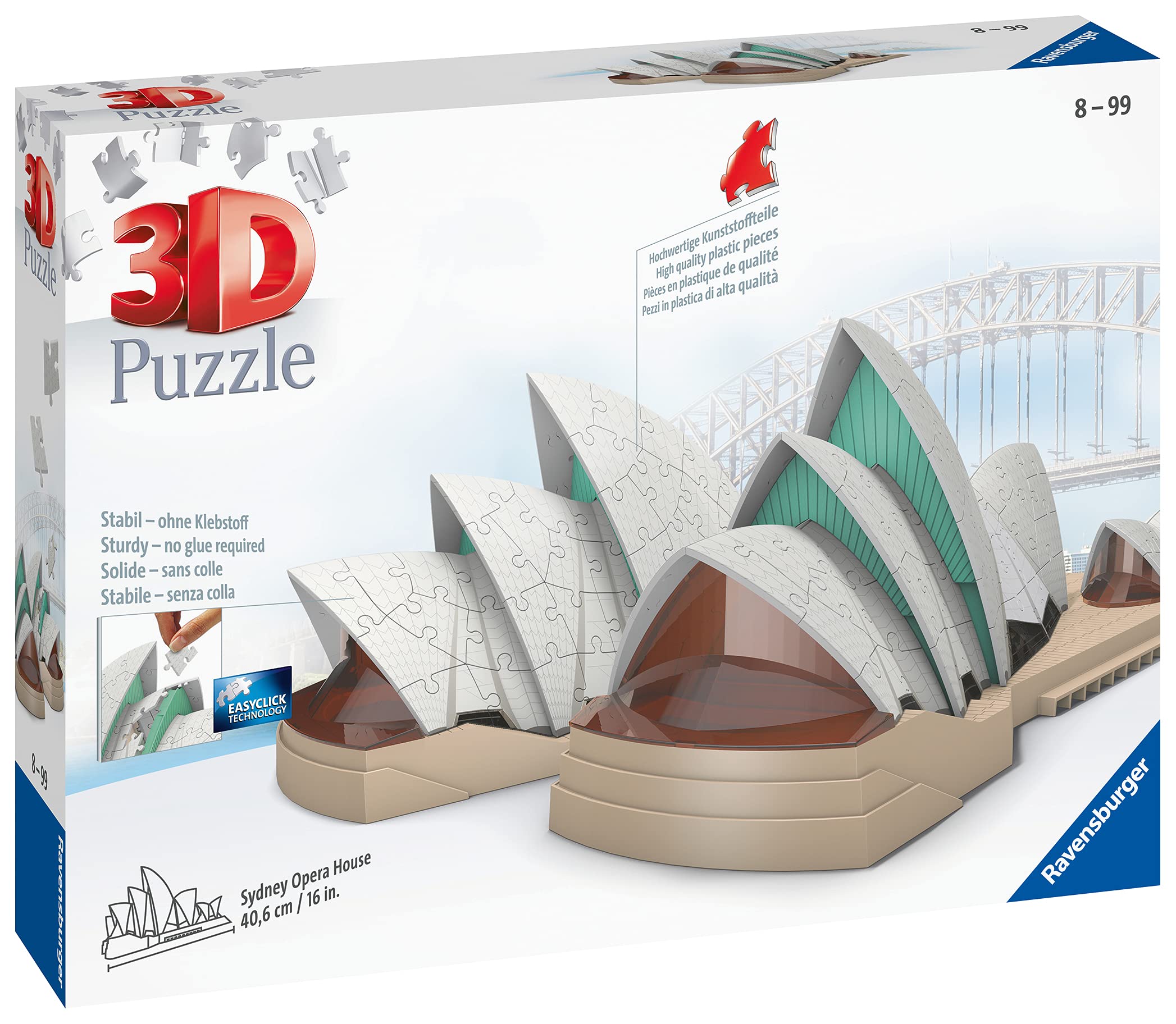 Ravensburger Sydney Opera House 3D Jigsaw Puzzles for Kids & Adults Age 8 Years up - 216 Pieces - No Glue Required