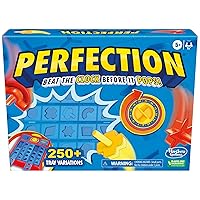 Hasbro Gaming Perfection Game for Kids Ages 5 and Up, Pop Up Game, Customize The Tray for Over 250 Combinations, Kids Games, Games for 1+ Players