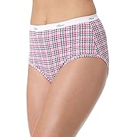 Hanes Women's Core Cotton Extended Size Brief Panty (Pack Of 5) (Assorted, 12 (Hips 49