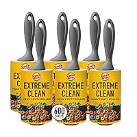 Scotch-Brite Extreme Clean Lint Rollers, 6 Rollers, 100 Sheets Per Roller, 600 Sheets Total, Reusable Lint Roller, Works Great on Pet Hair