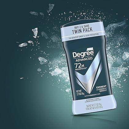 Degree Men Antiperspirant Deodorant 72-Hour Sweat and Odor Protection Everest Antiperspirant For Men With MotionSense Technology 2.7 oz, Twink Pack