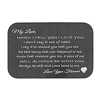 Dreambell Love You Forever Personalized Photo Text Engraved Metal Mini Wallet Insert Message Note Christmas cards with envelopes