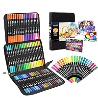 Ogeely Alcohol Markers, 82 Color Dual Tip Art Markers for Kids Adults,  Permanent Sketch Markers for Artists, with Organizing Case, Black Liner and