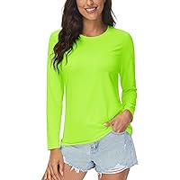 MAGCOMSEN Ladies Long Sleeve T-Shirts UPF 80+ Athletic Tops UV Protection Shirts Lightweight Hiking Tops Crewneck Casual Tees Outdoor Performance