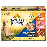 Nature's Recipe Wet Dog Food, Variety Pack, 2.75 Ounce Cup (Pack of 24)