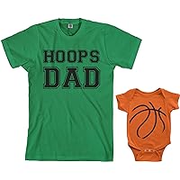 Hoops Dad & Basketball Infant Bodysuit & Men's T-Shirt Matching Set