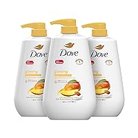 Dove Body Wash with Pump Glowing Mango & Almond Butter 3 Count for Renewed, Healthy-Looking Skin Gentle Skin Cleanser with 24hr Renewing MicroMoisture 30.6 oz