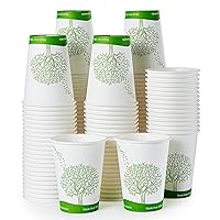 ECOLipak 240 Count 12 oz Compostable Paper Cups, Biodegradable Disposable Paper Coffee Cups with PLA Lined, Eco-friendly Hot Drinking Cups for Party, Picnic,Travel,and Events