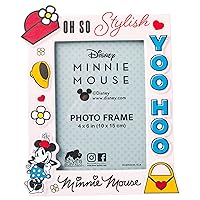 Silver Buffalo Disney Minnie Mouse Yoo Hoo Oh So Stylish Resin Photo Frame, 4 x 6 Inches