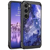 BENTOBEN Galaxy S23 Case, Slim Glow in The Dark Shockproof Protective 2 in 1 Hybrid Hard PC Soft TPU Bumper Cover Nebula Space Design Dual Layer Phone Case for Samsung Galaxy S23 6.1 inch, Blue