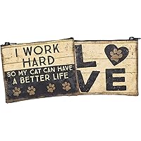 I Work Hard So My Cat Can Have A Better Life Zipper Wallet Travel Pouch Handbag, Brown