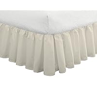 FRESH IDEAS Bedding Ruffled Bedskirt, Classic 14” drop length, Gathered Styling, Queen, Ivory (FRE30114IVOR03)