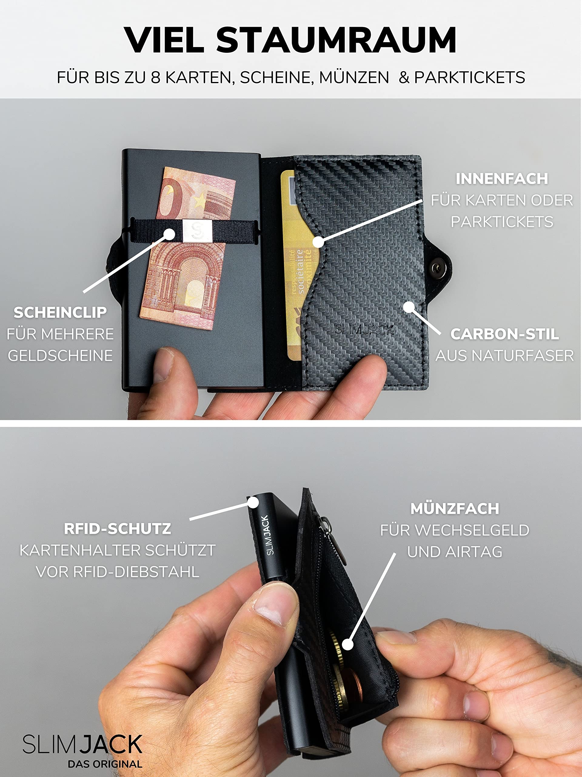 Buy SLIMJACK® Jackster Wallet I Credit Card Holder with RFID Protection ...