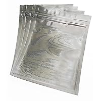 Silver 5x7 Mylar Foil Bag Open & Close Zipper Impulse Heat-Seal Capable With Tear-Tab UV Resistant Smell Proof Food Packaging Strong Durable Resealable Reusable Organize Inventory For Work Shop (50)