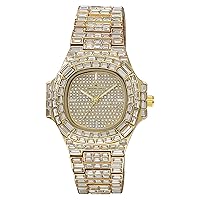 Men's 5208 Iced Out Metal Band Designer Watch
