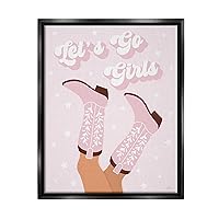 Stupell Industries Let's Go Girls Cowgirl Framed Floater Canvas Wall Art by Natalie Carpentieri