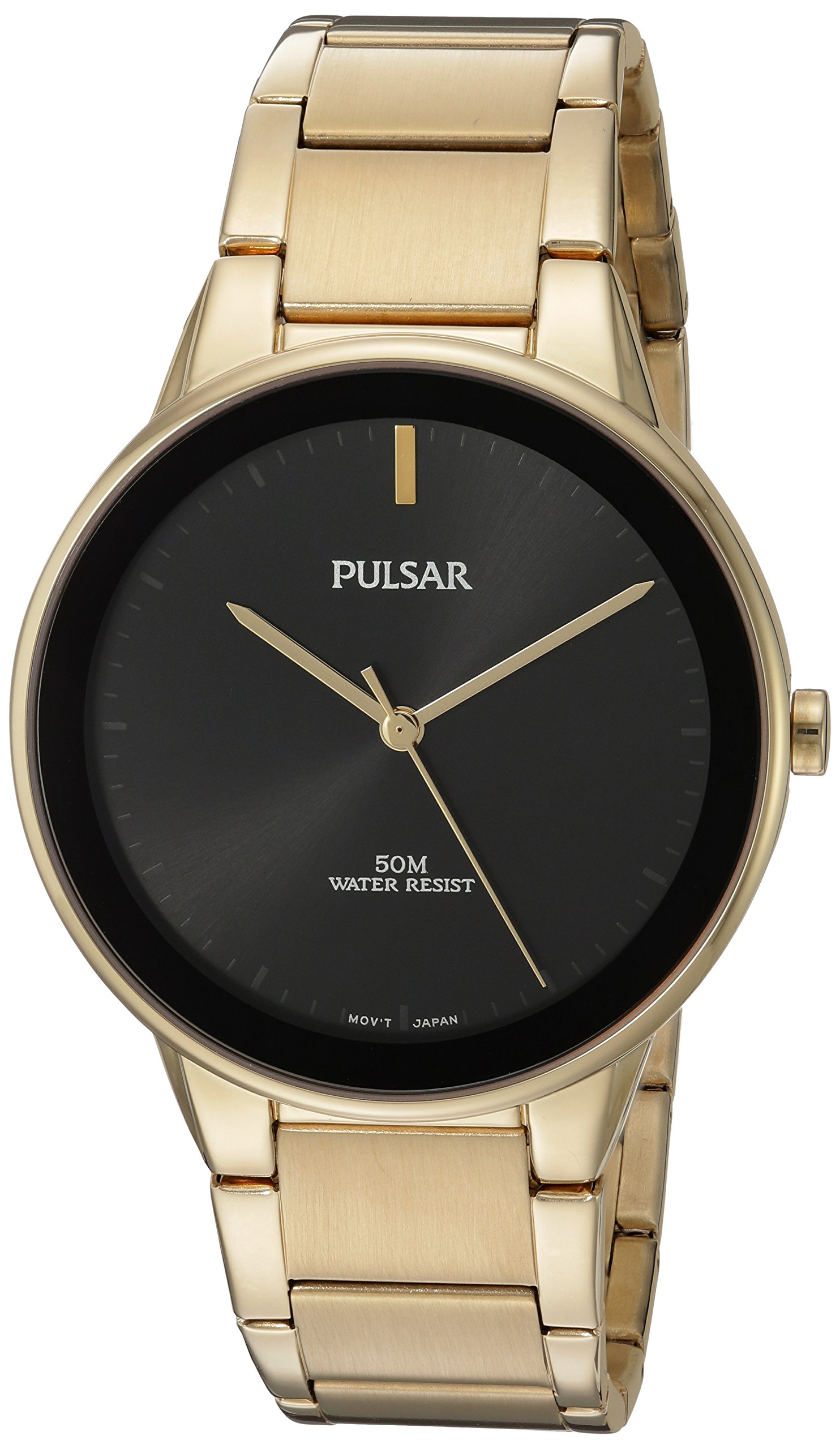 Pulsar Men's Quartz Brass and Stainless Steel Dress Watch, Color:Gold-Toned (Model: PG2046)