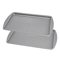 Country Living Nonstick Square Cake Pan, Heavy Duty Carbon Steel with Quick Release Coating, Made without PFOA, Dishwasher Safe, 2-Pack Bakeware Set, 8-Inch x 8-Inch, Gray Speckle